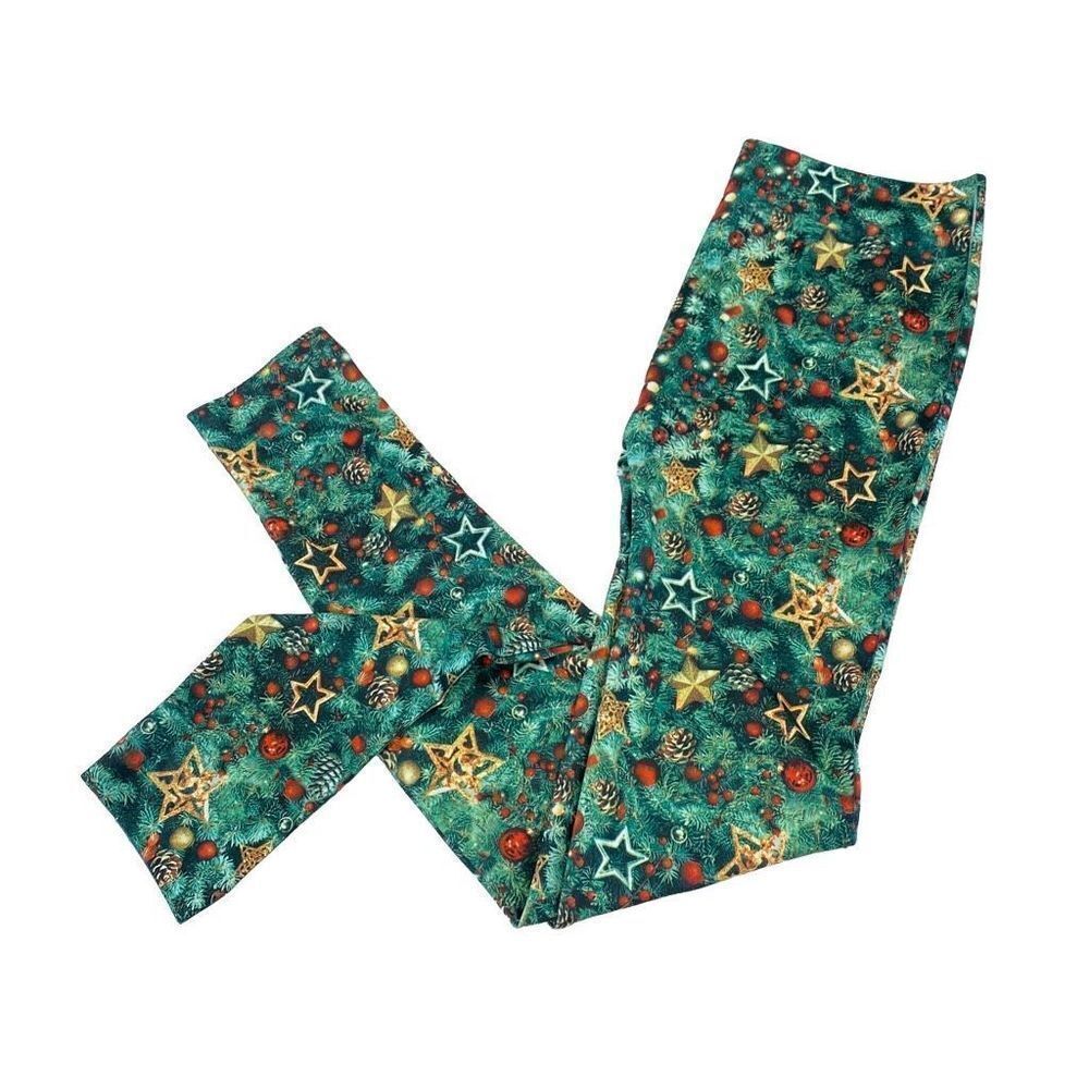 NWOT Small Medium Christmas Leggings Christmas Tree Ornament Design Holiday Chr